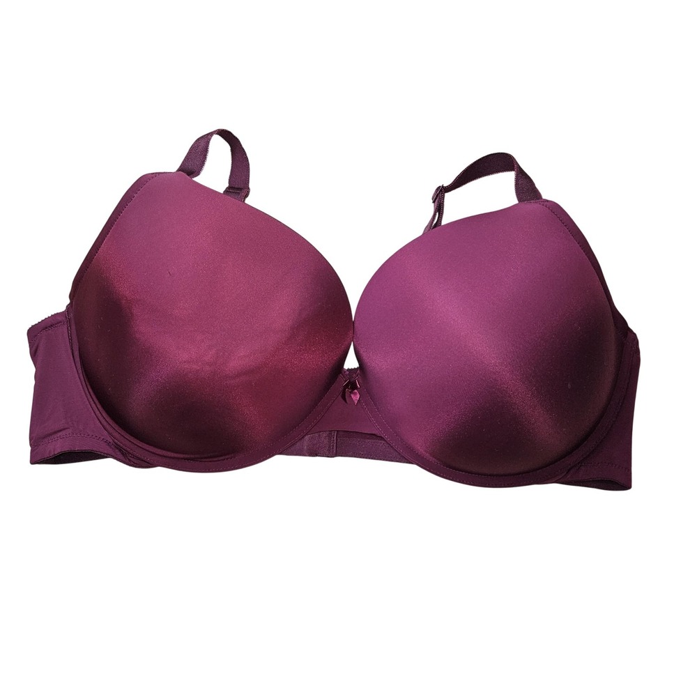 Torrid Bra Womens 46DDD Burgundy Smooth Push Up Plunge Underwire Padded Everyday